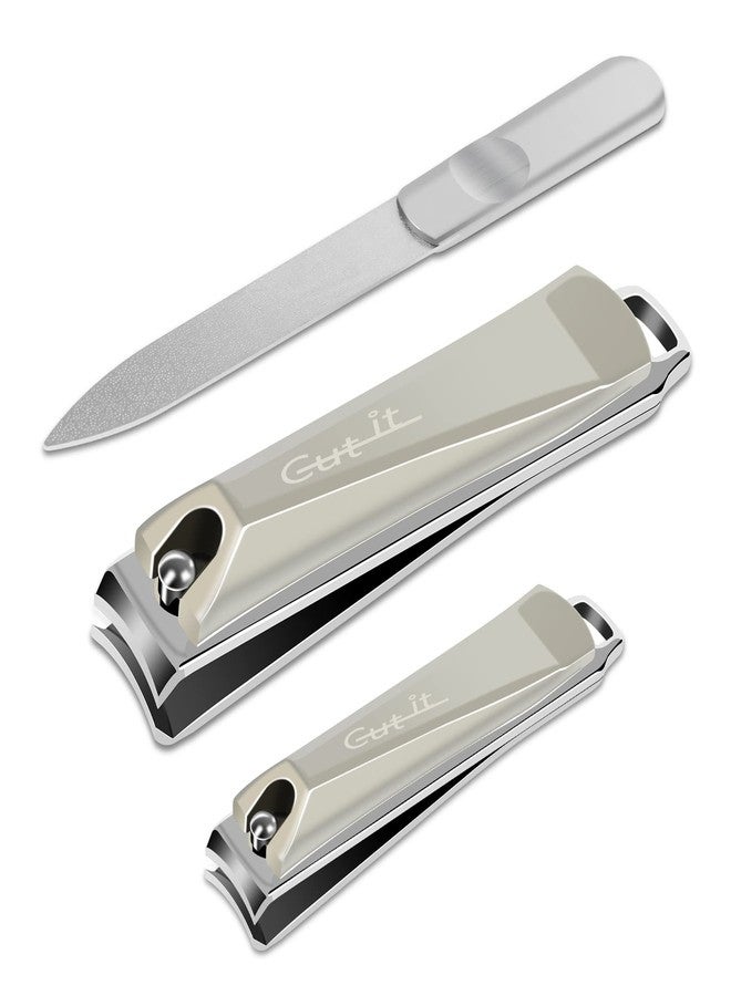 Cut it Nail Clipper Sets, Professional Finger and Toe Nail Clipper Set, Edgy Nail Cutter for Thick Nails for Man and Women, Precisely Stainless Steel Fingernail & Toenail Clippers with Nail File, 3PCS - Image 1